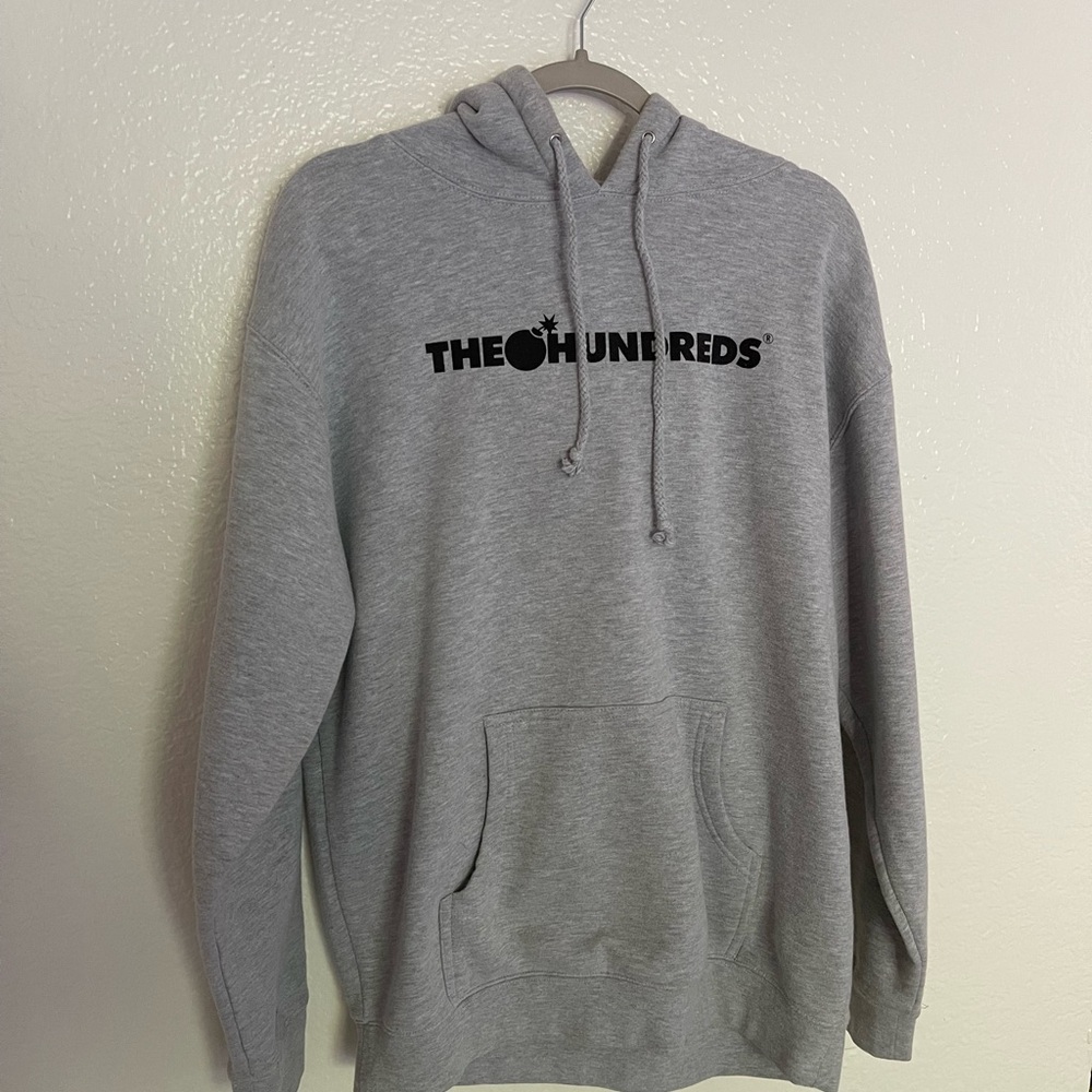 The Hundreds Box Logo Hoodie - Grey - Mens Large